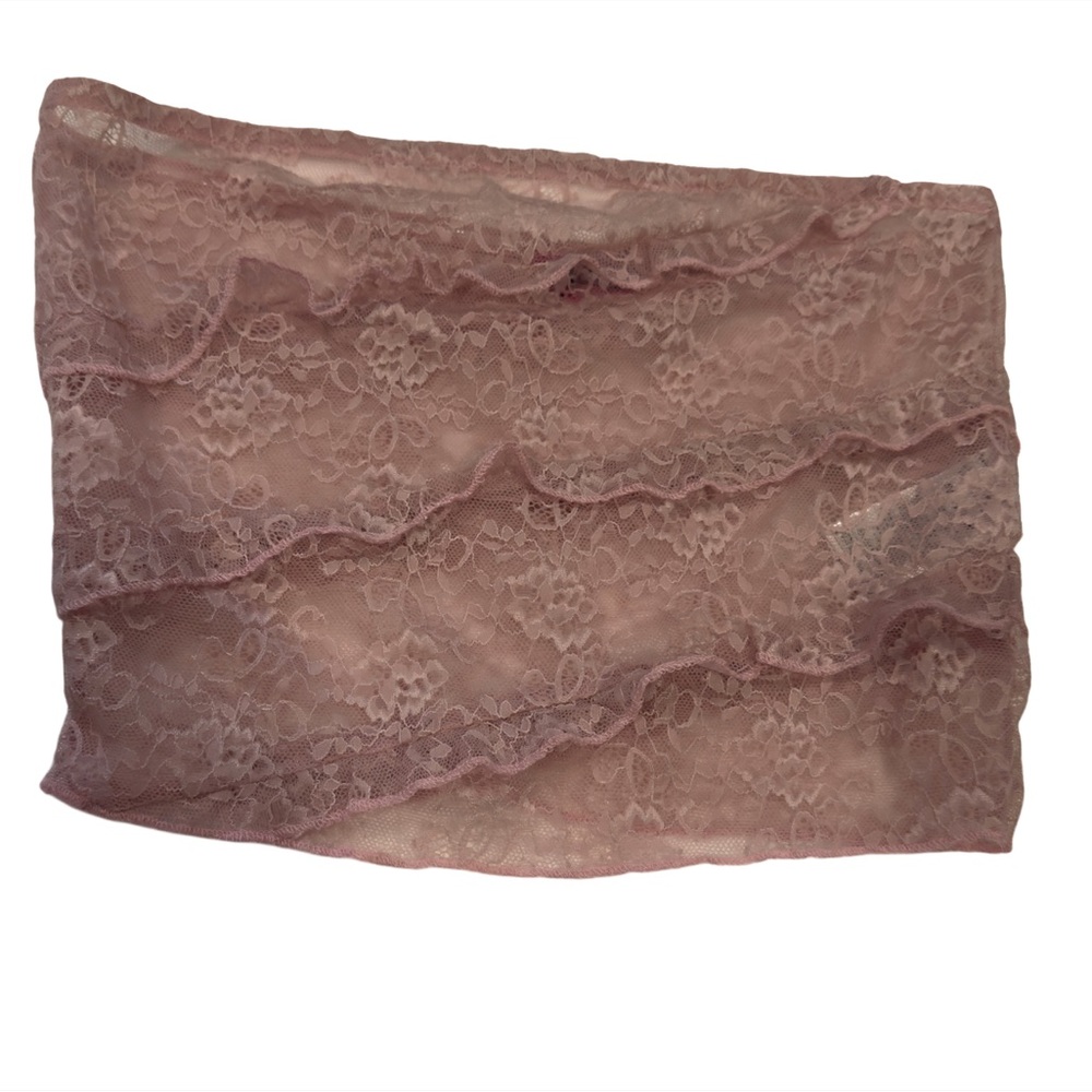 NWOT Edikted Lace See through Tube Top in Pink, Size L